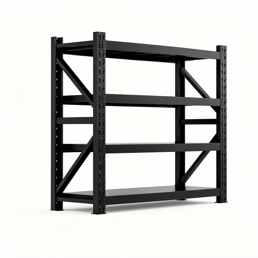 Heavy-Duty Garage Shelving Unit — 4-Tier Boltless Steel Rack | 2000 LBS Capacity | 79"W×24"D×79"H