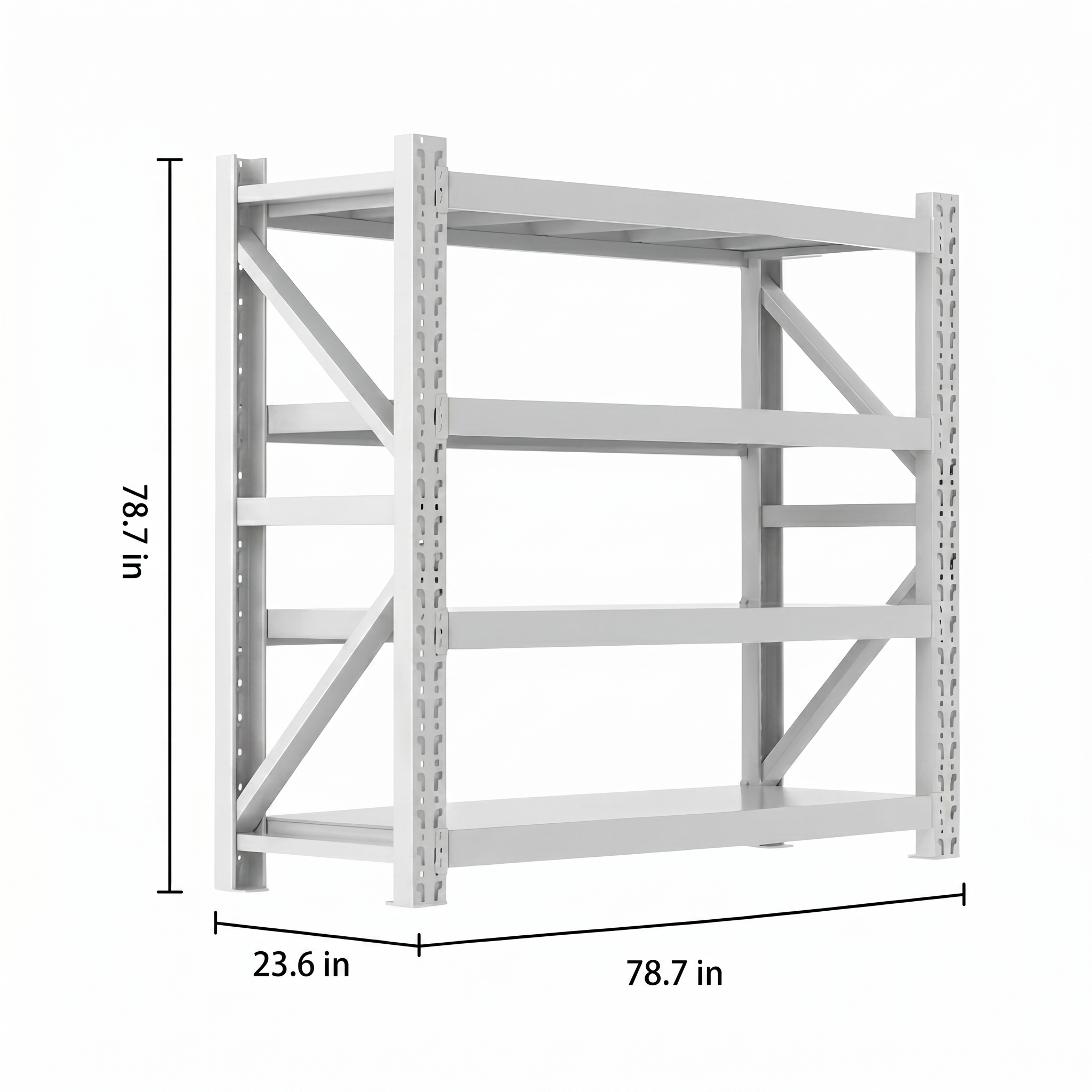 Heavy-Duty Garage Shelving Unit — 4-Tier Boltless Steel Rack | 2000 LBS Capacity | 79"W×24"D×79"H