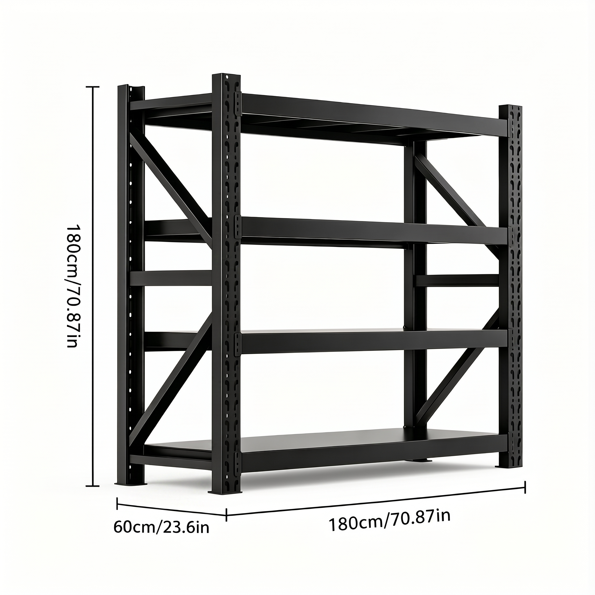 Heavy-Duty Garage Shelving Unit — 4-Tier Boltless Steel Rack | 2000 LBS Capacity | 79"W×24"D×79"H