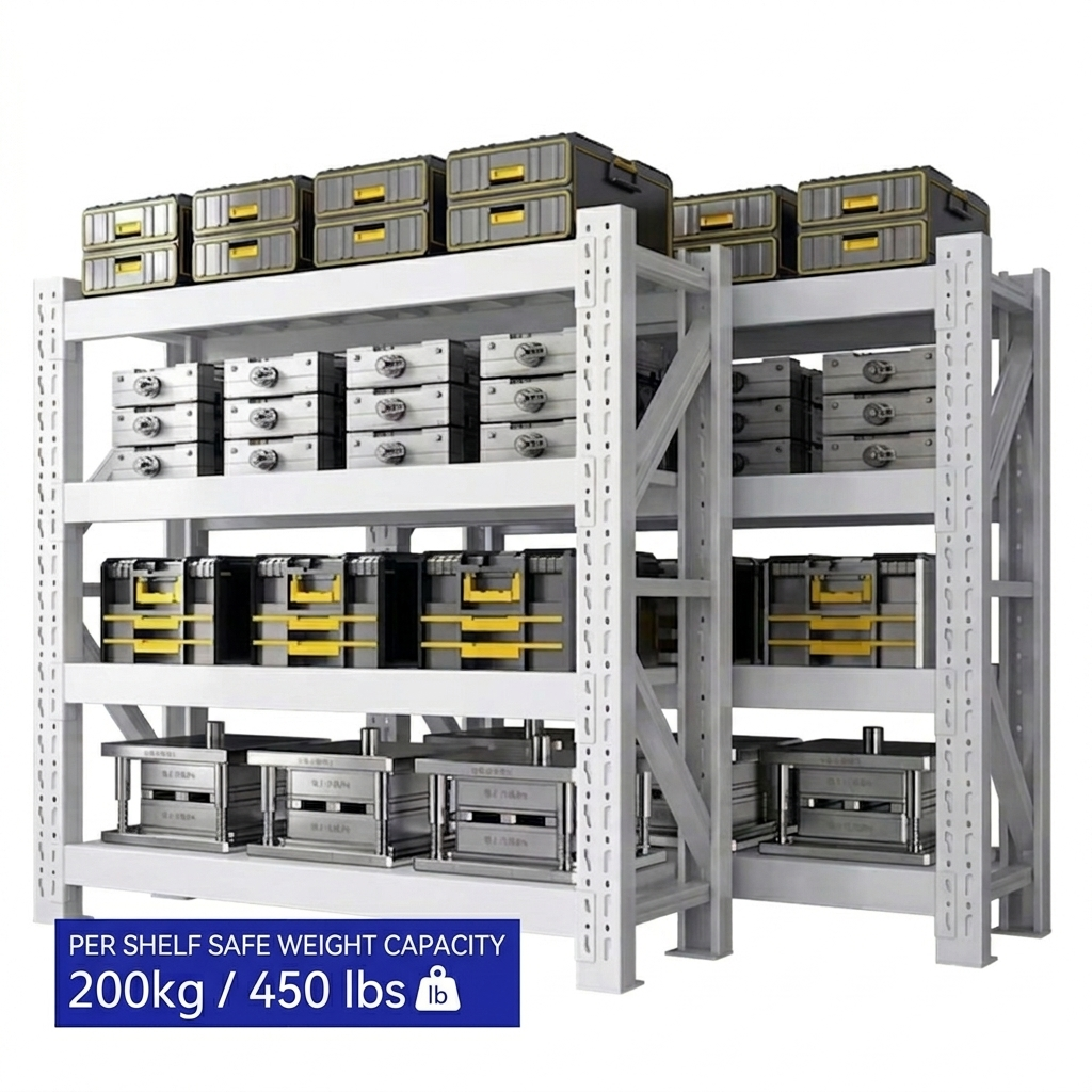 Heavy-Duty Garage Shelving Unit — 4-Tier Boltless Steel Rack | 2000 LBS Capacity | 79"W×24"D×79"H