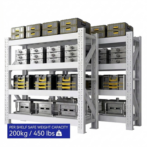 Heavy-Duty Garage Shelving Unit — 4-Tier Boltless Steel Rack | 2000 LBS Capacity | 79"W×24"D×79"H