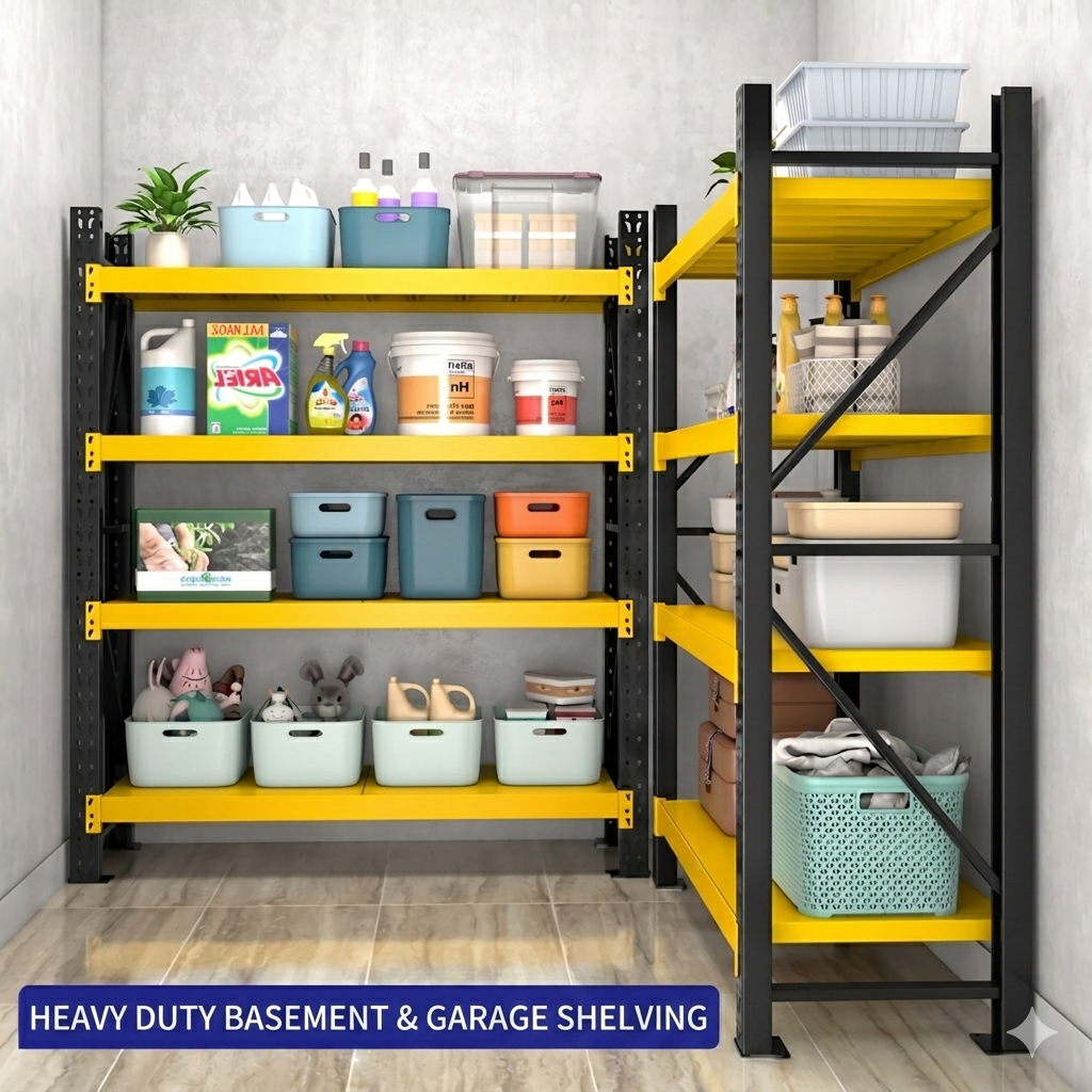 Valdexme  Heavy-Duty Garage Shelving Unit — 4-Tier Boltless Steel Rack | 6000 LBS Capacity | 79"W×24"D×79"H