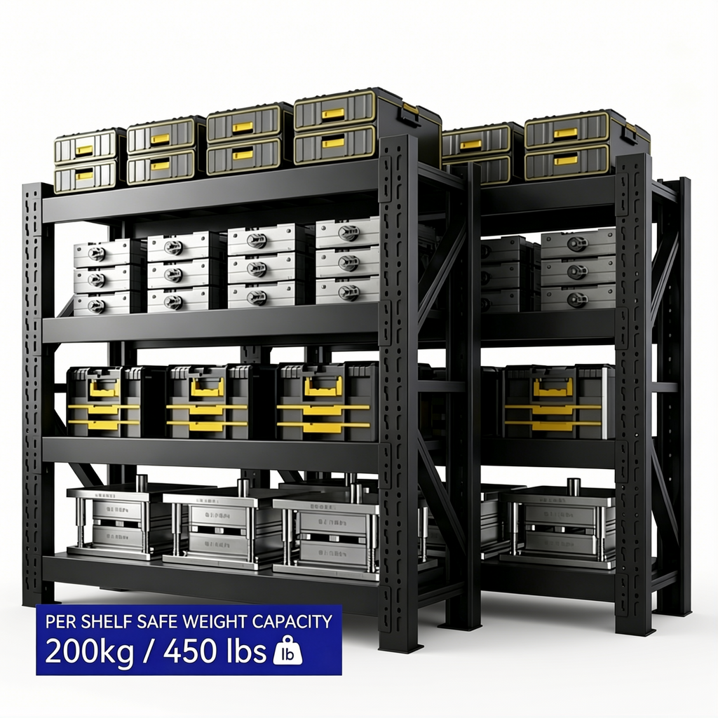 Heavy-Duty Garage Shelving Unit — 4-Tier Boltless Steel Rack | 2000 LBS Capacity | 79"W×24"D×79"H
