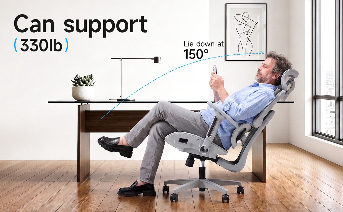 Offiora Office Chair Premium Mesh Ergonomic Office Chair, Dynamic Lumbar Support, Recline Tilt Function
